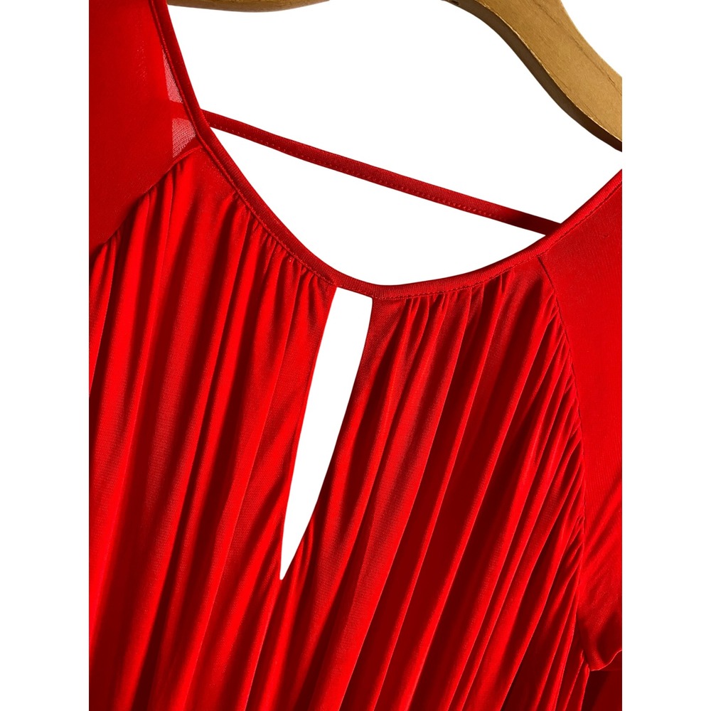 Reiss Savannah Red Jersey Wrap Asymmetric Maxi Dress US 8 - Picture 5 of 12